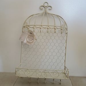 Ivory Wire Jewelry Rack Basket